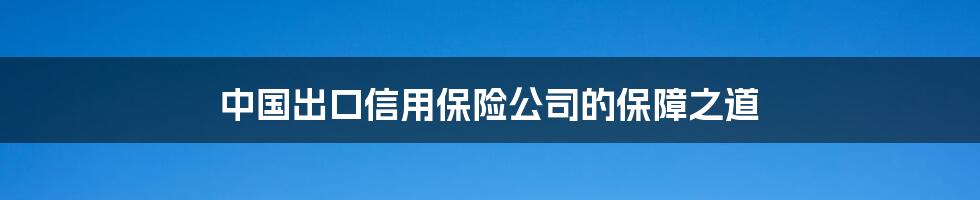 中国出口信用保险公司的保障之道