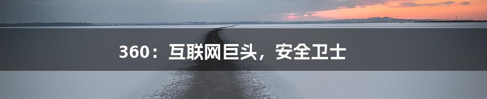 360:互联网巨头,安全卫士