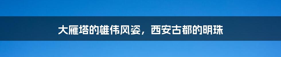 大雁塔的雄伟风姿,西安古都的明珠