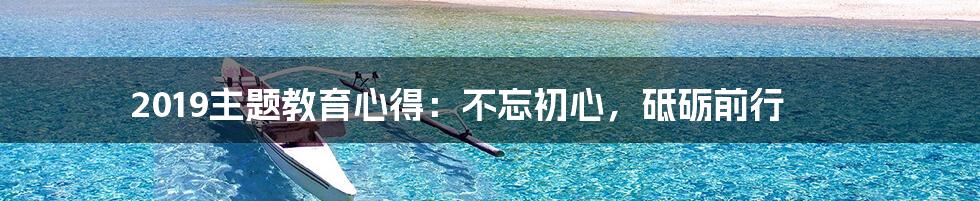 2019主题教育心得:不忘初心,砥砺前行
