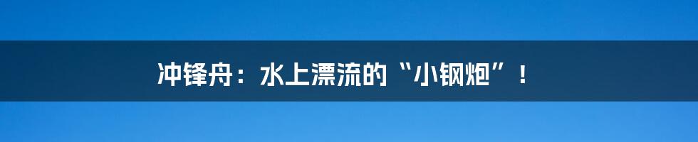 冲锋舟:水上漂流的“小钢炮”!