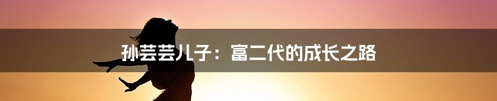 孙芸芸儿子:富二代的成长之路