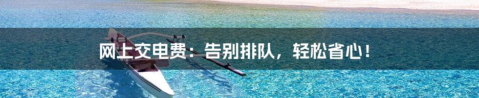 网上交电费:告别排队,轻松省心!