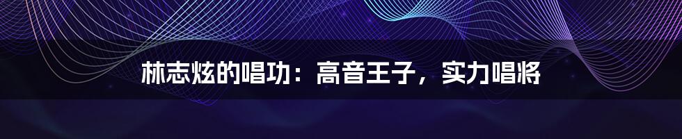 林志炫的唱功：高音王子，实力唱将