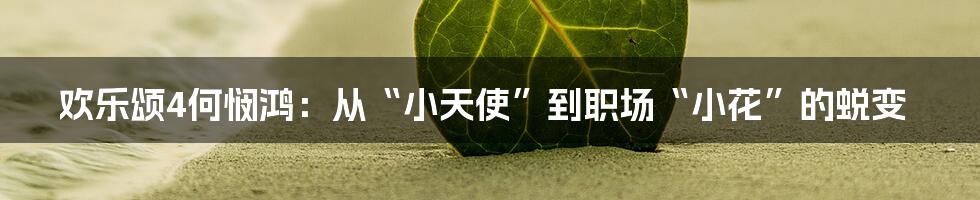 欢乐颂4何悯鸿:从“小天使”到职场“小花”的蜕变