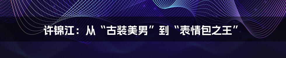 许锦江:从“古装美男”到“表情包之王”