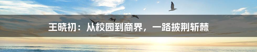 王晓初:从校园到商界,一路披荆斩棘