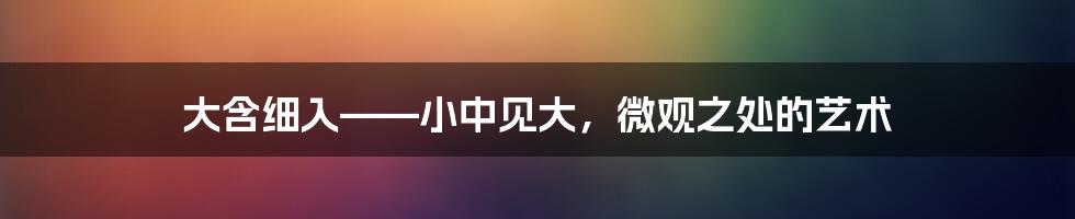 大含细入——小中见大,微观之处的艺术