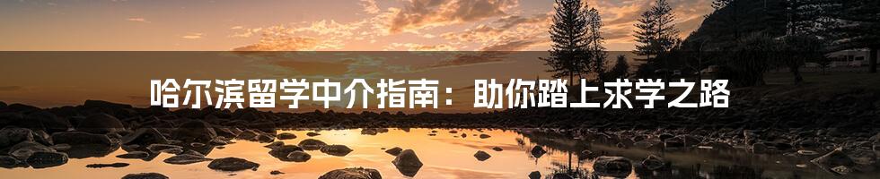 哈尔滨留学中介指南:助你踏上求学之路