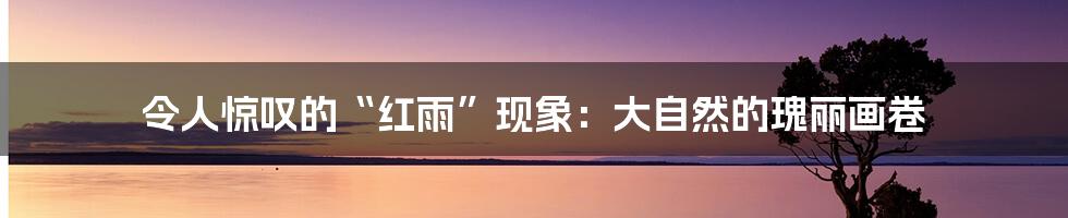 令人惊叹的“红雨”现象:大自然的瑰丽画卷