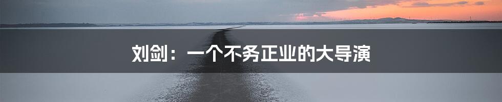 刘剑:一个不务正业的大导演