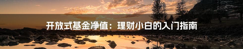 开放式基金净值:理财小白的入门指南