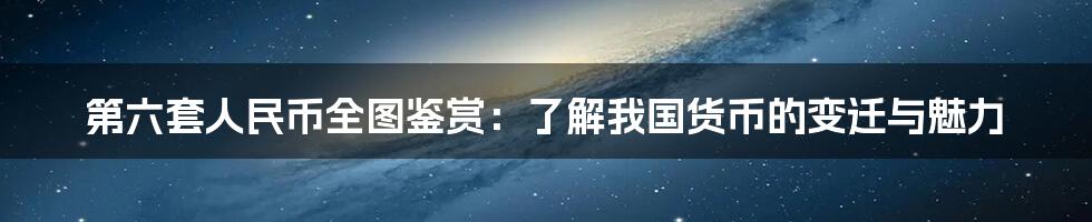 第六套人民币全图鉴赏:了解我国货币的变迁与魅力