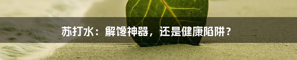 苏打水:解馋神器,还是健康陷阱?