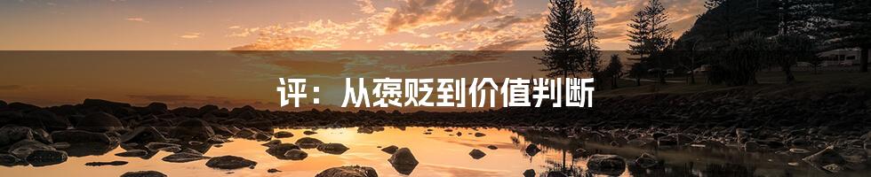 评:从褒贬到价值判断
