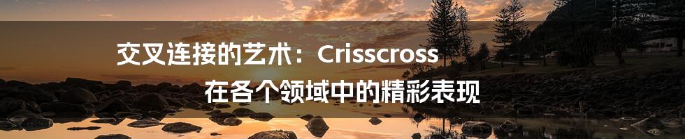 交叉连接的艺术:Crisscross 在各个领域中的精彩表现