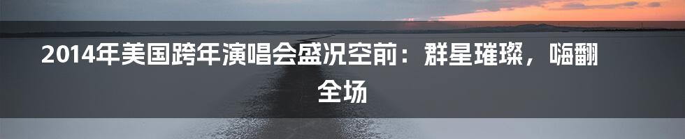 2014年美国跨年演唱会盛况空前：群星璀璨，嗨翻全场