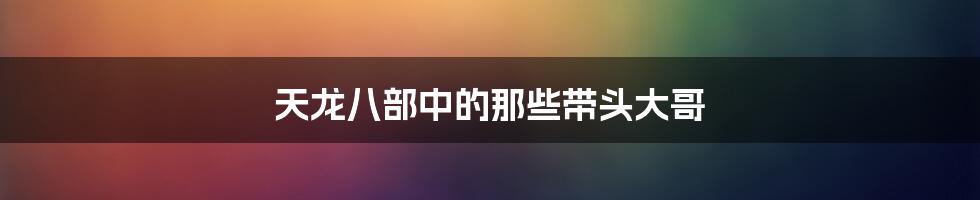 天龙八部中的那些带头大哥