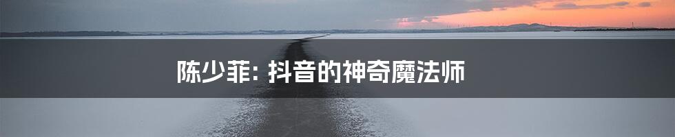 陈少菲: 抖音的神奇魔法师