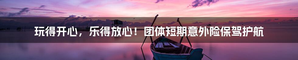 玩得开心,乐得放心!团体短期意外险保驾护航