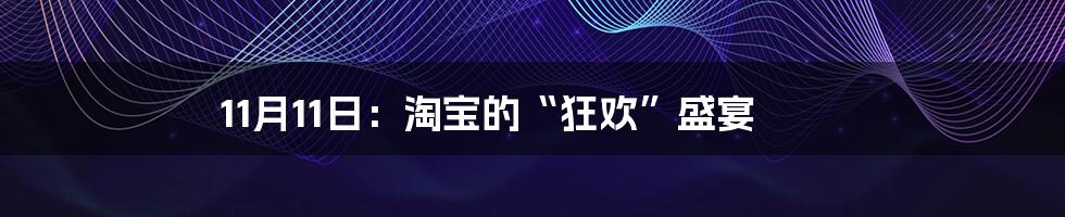 11月11日：淘宝的“狂欢”盛宴