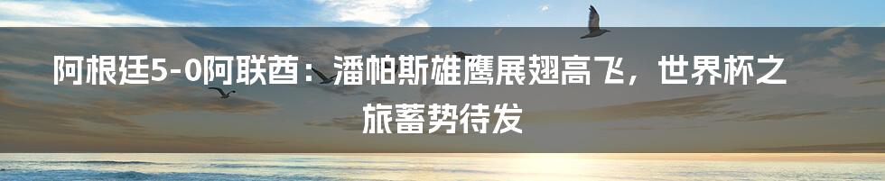 阿根廷5-0阿联酋：潘帕斯雄鹰展翅高飞，世界杯之旅蓄势待发