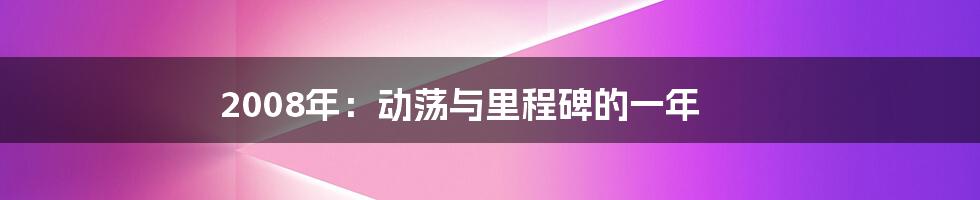 2008年:动荡与里程碑的一年