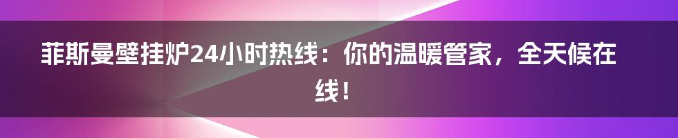 菲斯曼壁挂炉24小时热线:你的温暖管家,全天候在线!