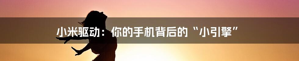 小米驱动:你的手机背后的“小引擎”