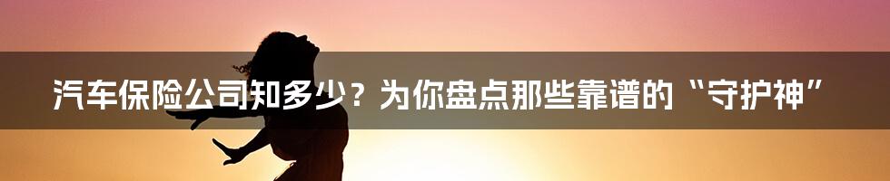 汽车保险公司知多少？为你盘点那些靠谱的“守护神”