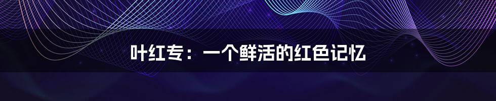 叶红专:一个鲜活的红色记忆