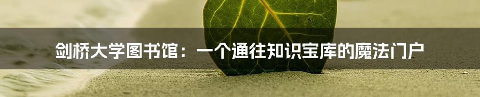 剑桥大学图书馆:一个通往知识宝库的魔法门户