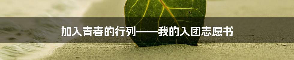 加入青春的行列——我的入团志愿书