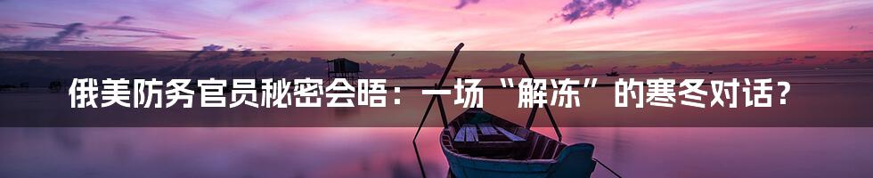 俄美防务官员秘密会晤：一场“解冻”的寒冬对话？