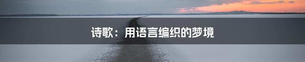 诗歌：用语言编织的梦境