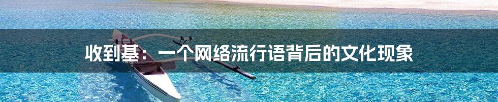 收到基:一个网络流行语背后的文化现象