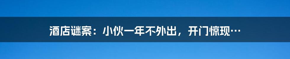 酒店谜案：小伙一年不外出，开门惊现…