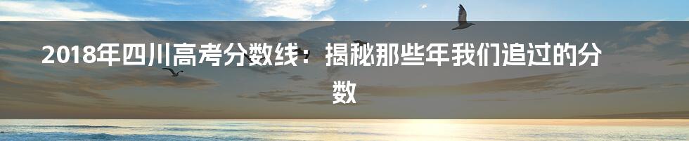 2018年四川高考分数线:揭秘那些年我们追过的分数