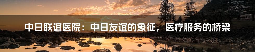 中日联谊医院:中日友谊的象征,医疗服务的桥梁