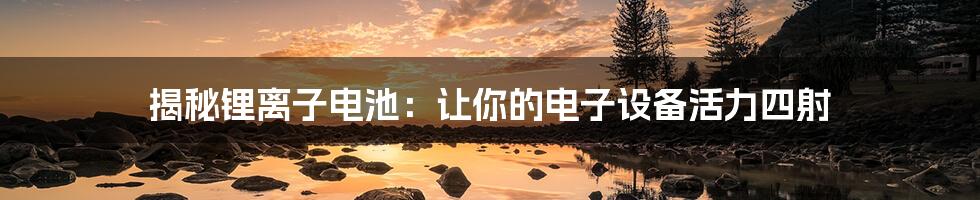揭秘锂离子电池:让你的电子设备活力四射