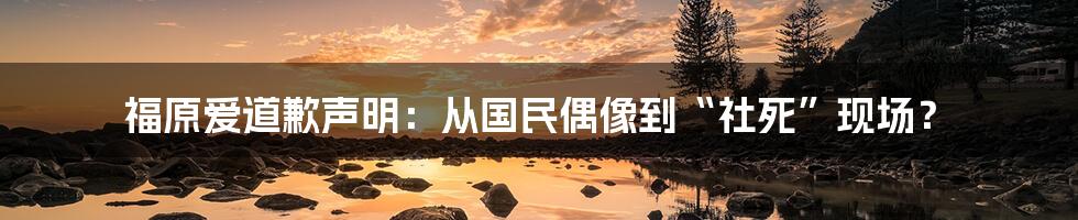 福原爱道歉声明:从国民偶像到“社死”现场?