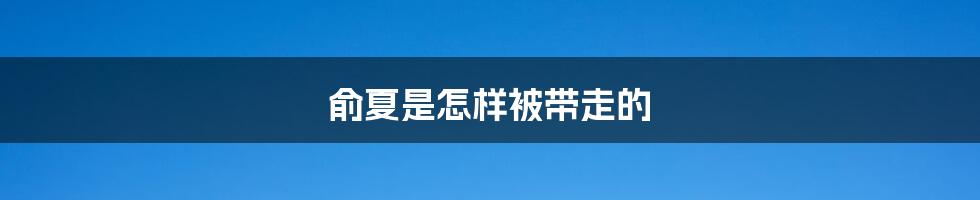 俞夏是怎样被带走的
