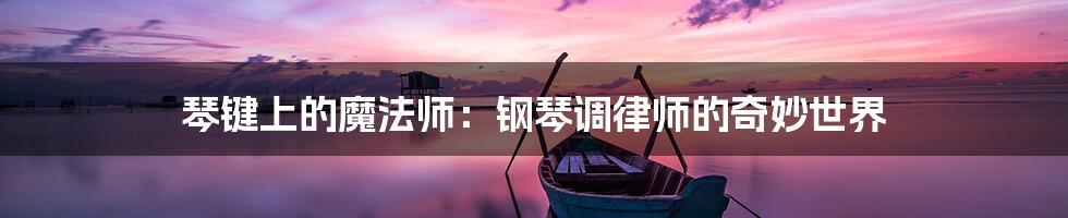 琴键上的魔法师:钢琴调律师的奇妙世界