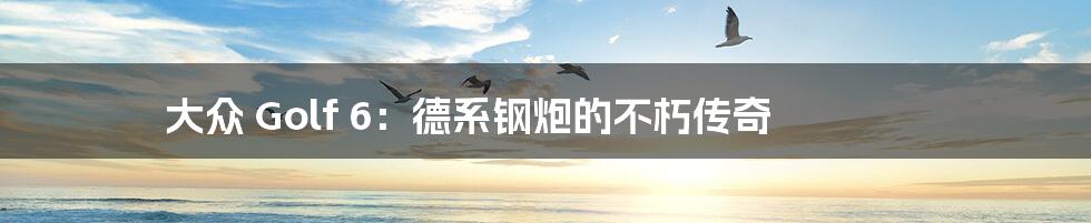 大众 Golf 6:德系钢炮的不朽传奇