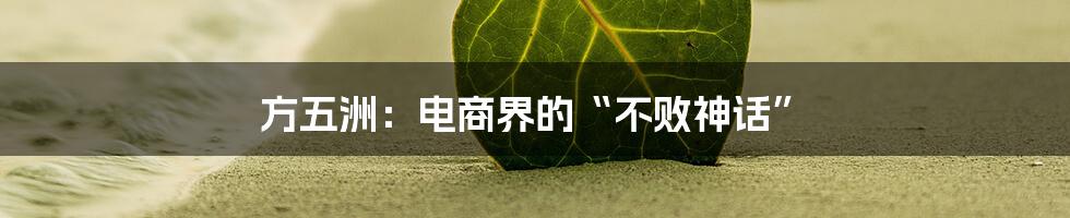 方五洲:电商界的“不败神话”