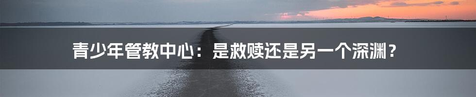 青少年管教中心:是救赎还是另一个深渊?