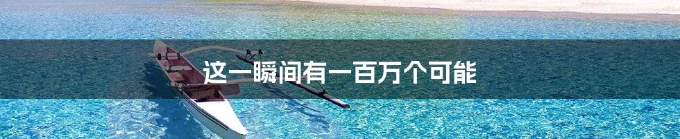 这一瞬间有一百万个可能