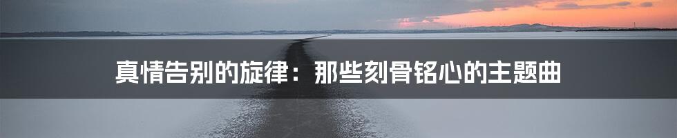 真情告别的旋律:那些刻骨铭心的主题曲