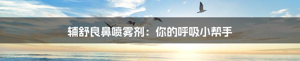 辅舒良鼻喷雾剂:你的呼吸小帮手