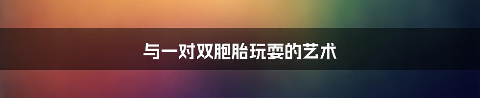 与一对双胞胎玩耍的艺术